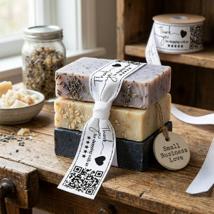 Lazo De Tela Gruesa Código QR Personalizado Gracias Pequeña Empresa