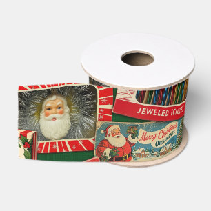 Lazo De Tela Gruesa Colaje de Decoraciones Navideñas Retro Vintage