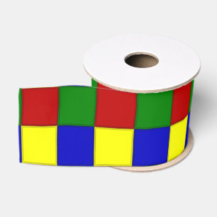 Lazo De Tela Gruesa Colores primarios BEVELED SQUARES-Cinta de grano