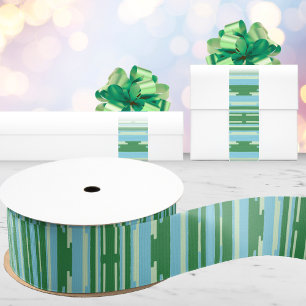 Lazo De Tela Gruesa Colorstack Ikat en Verde y Aqua