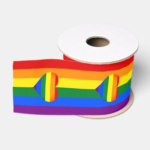 Lazo De Tela Gruesa Corazón arcoiris y orgullo Bandera Arcoiris/comuni
