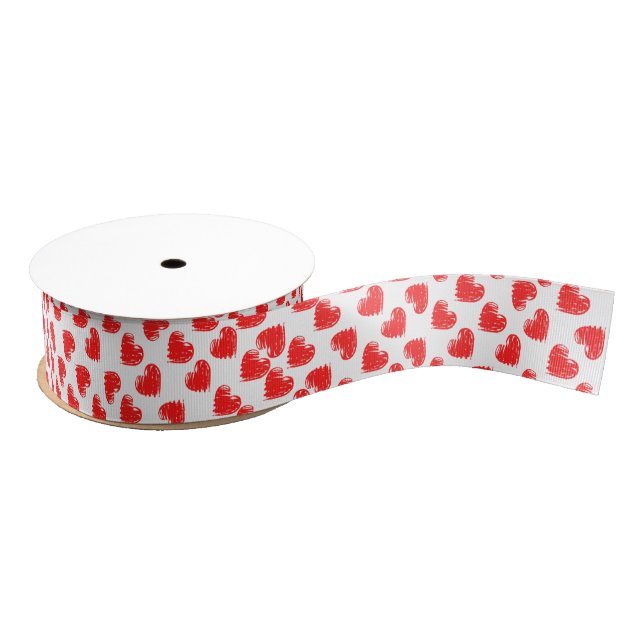 Lazo De Tela Gruesa Corazón rojo (Carrete)