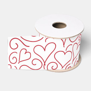 Lazo De Tela Gruesa Corazones y cintas de grosor de Swirls