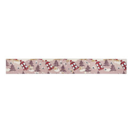 Lazo De Tela Gruesa Cozy Winter Village Wrapping Paper
