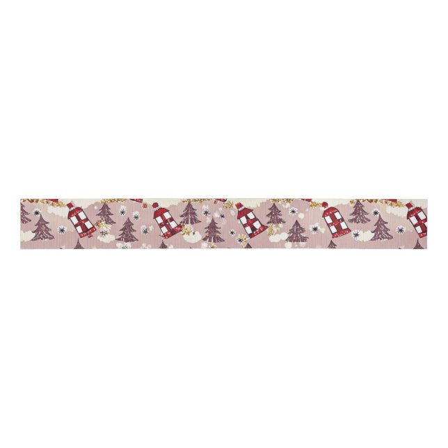 Lazo De Tela Gruesa Cozy Winter Village Wrapping Paper (Anverso)