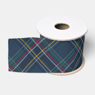 Lazo De Tela Gruesa Cuadros de Navidad clásicos de color azul marino s