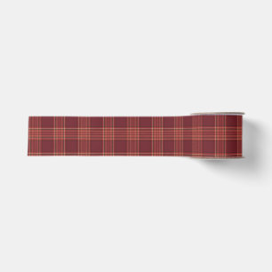 Lazo De Tela Gruesa Cuadros Escoceses Rojo Oscuro