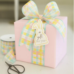 Lazo De Tela Gruesa Cuadros pastel rosa azul amarillo de primavera