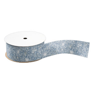 Lazo De Tela Gruesa Cumpleaños Brillo Azul Cielo Claro