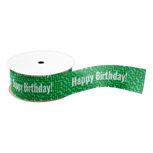 Lazo De Tela Gruesa Cumpleaños Feliz Verde