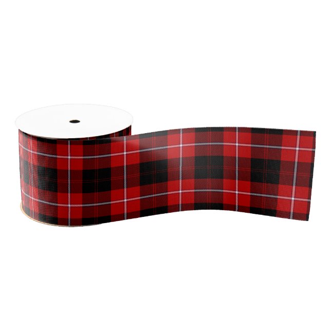 Lazo De Tela Gruesa Cunningham Tartan Red Black Plaid (Carrete)