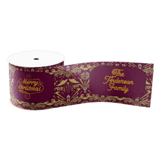 Lazo De Tela Gruesa Custom Royal Burgundy & Gold Ornate Luxury