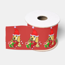 Lazo De Tela Gruesa Cute cachorro de Cocker Spaniel Navidad