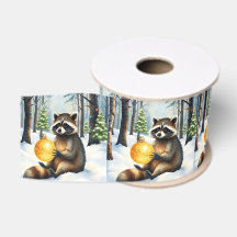 Cute Mapache de Invierno con Adorno de Navidad Dor