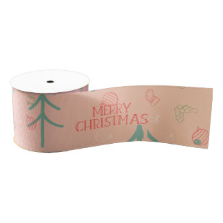 Lazo De Tela Gruesa Cute Pink Christmas