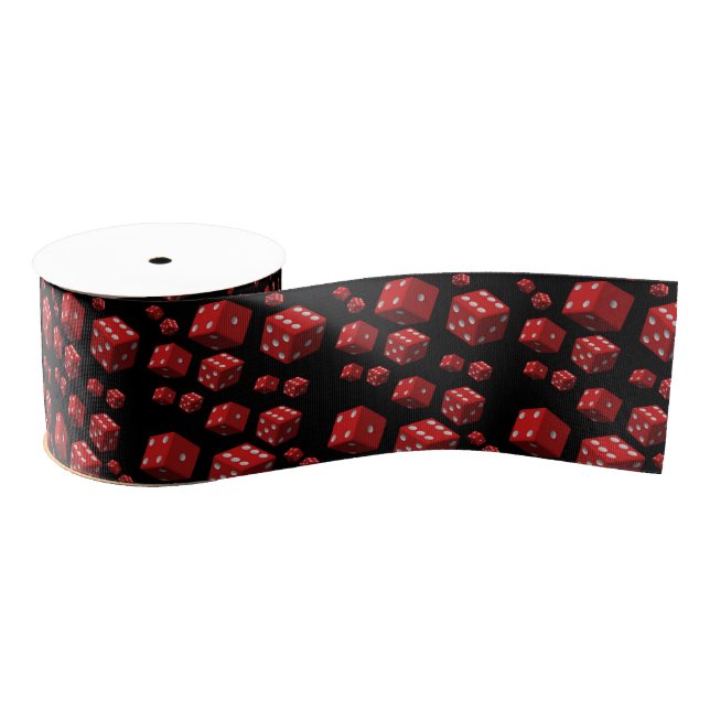Lazo De Tela Gruesa dados rojos de cinta decorativa (Carrete)