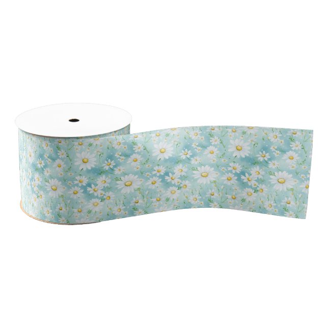 Lazo De Tela Gruesa Daisies Grosgrain Ribbon (Carrete)