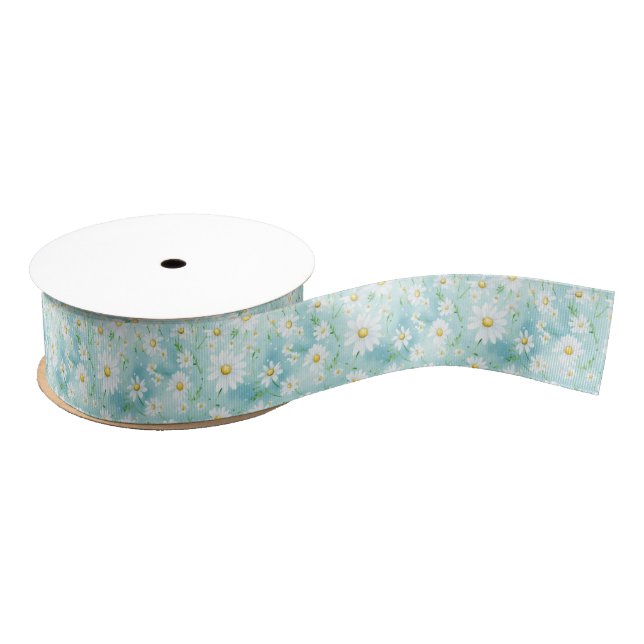 Lazo De Tela Gruesa Daisies Grosgrain Ribbon (Carrete)