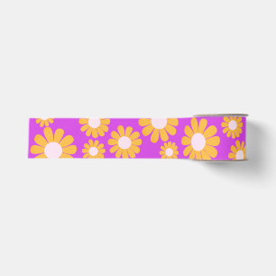 Lazo De Tela Gruesa Daisy Naranja Magenta
