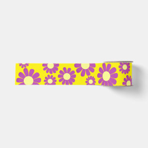 Lazo De Tela Gruesa Daisy Purple Yellow