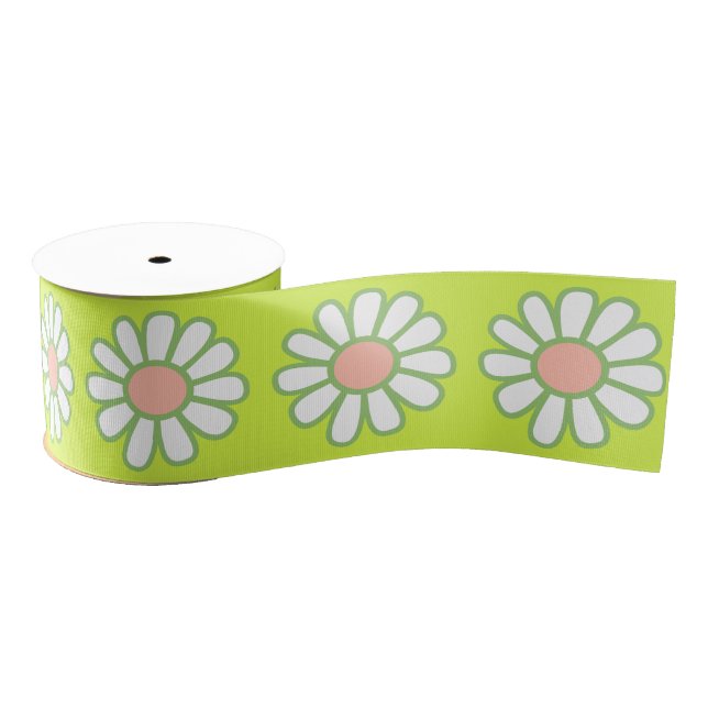 Lazo De Tela Gruesa Daisy Simple Green (Carrete)