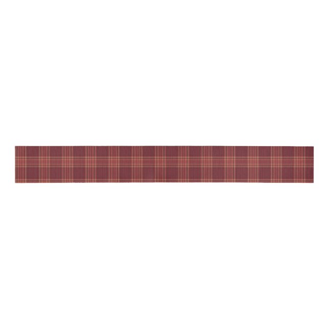 Lazo De Tela Gruesa Dark Red Tartan Plaid (Anverso)