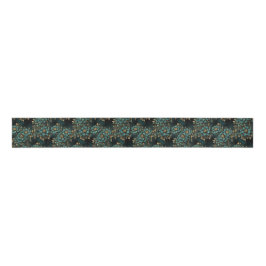 Lazo De Tela Gruesa Dark Teal and Antique Gold Luxury Floral