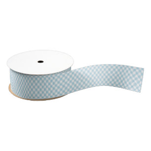 Lazo De Tela Gruesa Diagonal azul pálido Gingham