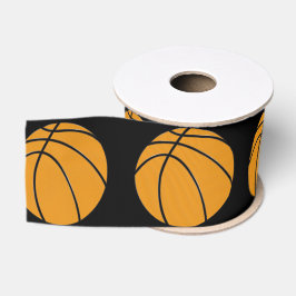 Lazo De Tela Gruesa Diseño de baloncesto en Naranja tradicional y negr
