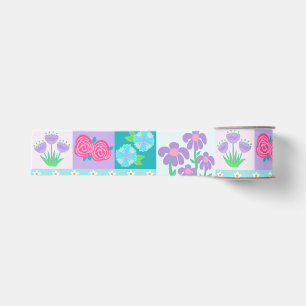 Lazo De Tela Gruesa Diseño de flores vibrantes en flor