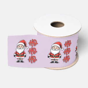 Lazo De Tela Gruesa Diviértete Papá Noel Festivo Ho Ho Ho Navidad Púrp