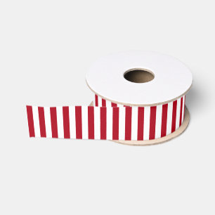 Lazo De Tela Gruesa DIY Blanco/Rojo a Rayas