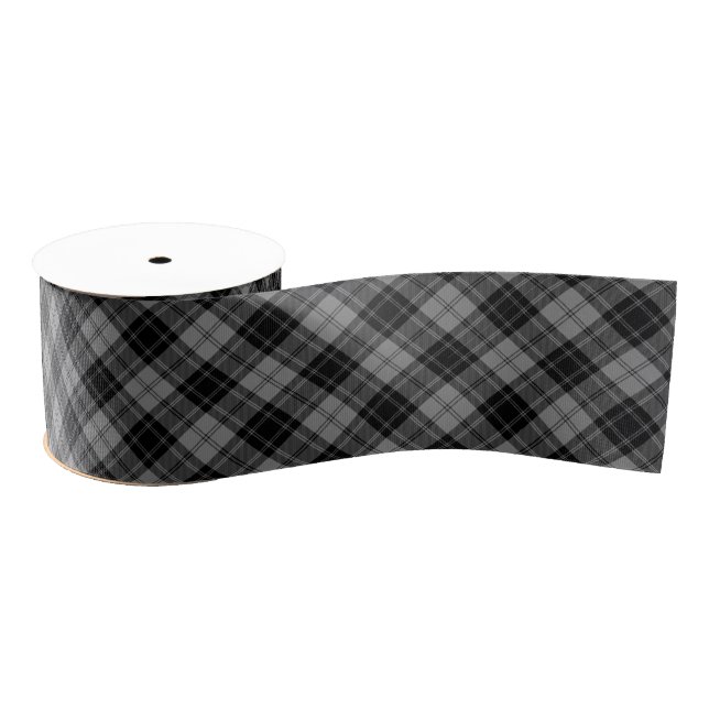 Lazo De Tela Gruesa Douglas tartan negro (Carrete)