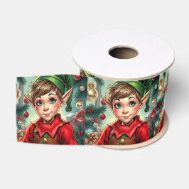 Lazo De Tela Gruesa Duende de dibujos animados caprichoso | Navidad
