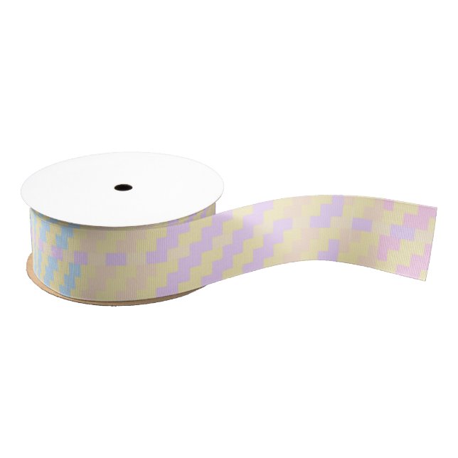 Lazo De Tela Gruesa Easter Pastel Plaid Grosgrain Ribbon (Carrete)