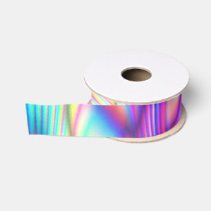Lazo De Tela Gruesa Efecto holográfico moderno arcoiris colorido