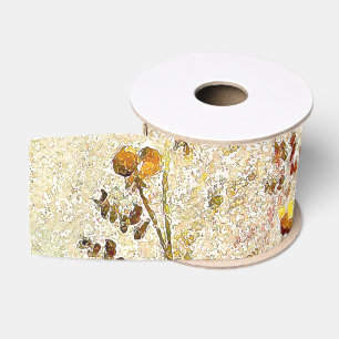 Lazo De Tela Gruesa El Wildflower florece la cinta de satén botánica