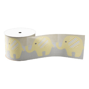 Lazo De Tela Gruesa Elefante amarillo en colores pastel hermoso del