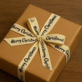 Lazo De Tela Gruesa Elegant Merry Christmas Ribbon Roll with Christmas