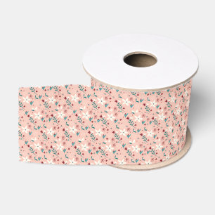 Lazo De Tela Gruesa Elegante Moda froral Patrón rosa