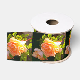 Lazo De Tela Gruesa Elegante naranja clásico rosas de melocotón floral