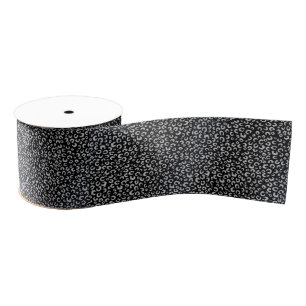 Lazo De Tela Gruesa Elegante Purpurina negro plateado Leopardo impresi