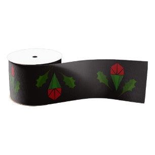 Lazo De Tela Gruesa Elegante Resumen Roses Rojos, Holly Holiday Negro