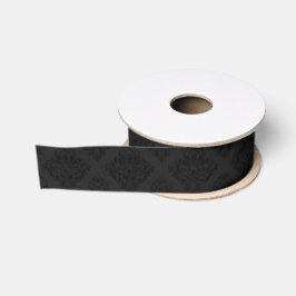 Lazo De Tela Gruesa Elegante victoriano Damask Black