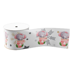 Lazo De Tela Gruesa Elephant Holidays Personalizar Grosgrain Ribbon