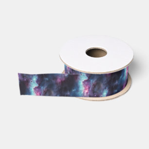 Lazo De Tela Gruesa Espacio exterior azul púrpura galaxia y estrellas