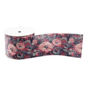 Lazo De Tela Gruesa Espectáculos rosados vintage Floral