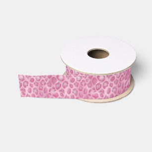 Lazo De Tela Gruesa Estampa de leopardo rosa Preppy acuarela