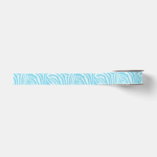 Lazo De Tela Gruesa Estampado de cebra azul y blanco en negrita