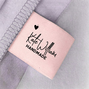 Lazo De Tela Gruesa Etiqueta de ropa rosa personalizada de 1,5" para a